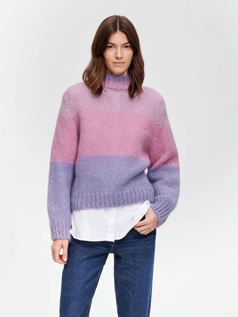 Selected COLOUR BLOCK KNITTED JUMPER, Cyclamen, highres - 16088339_Cyclamen_999352_003.jpg