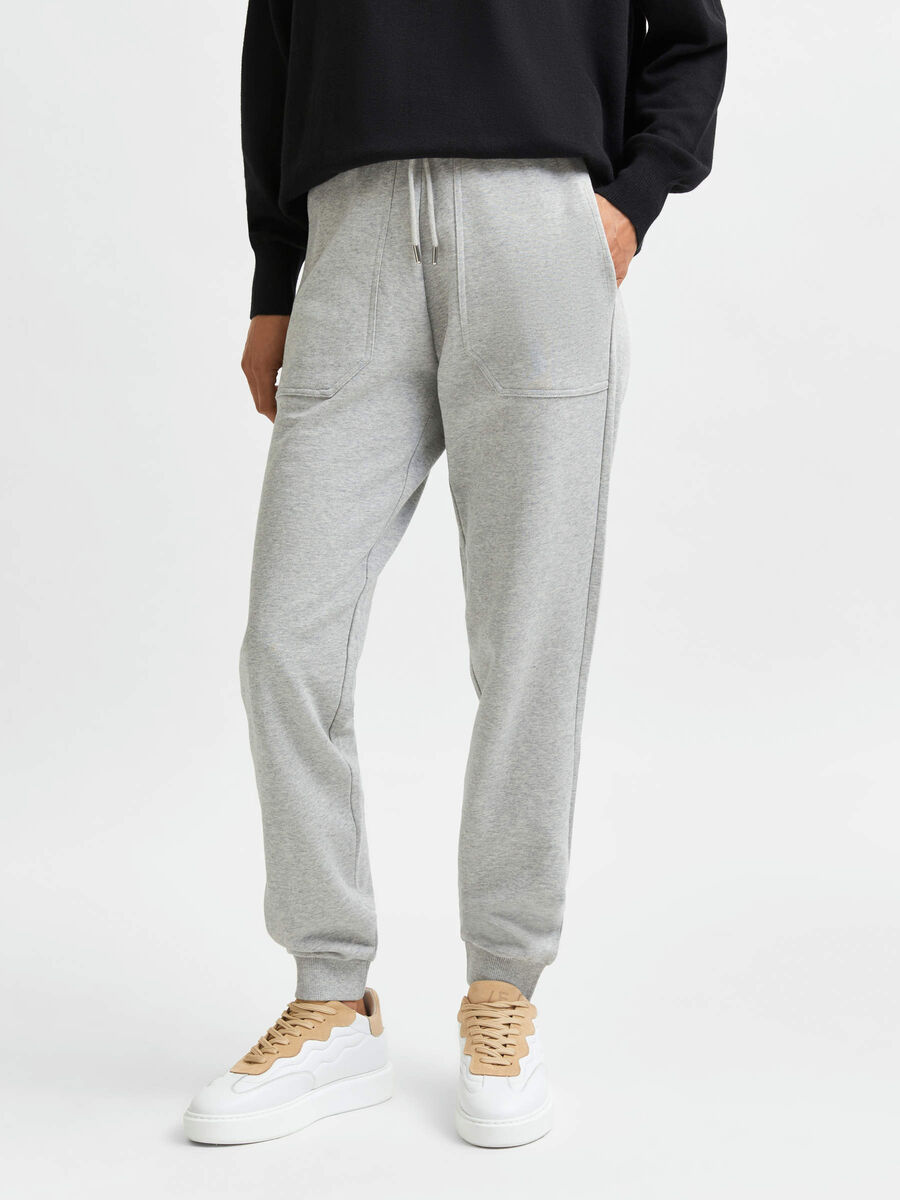 Selected BIOLOGISCH KATOEN SELECTED STANDARDS SWEATPANTS, Light Grey Melange, highres - 16082408_LightGreyMelange_003.jpg