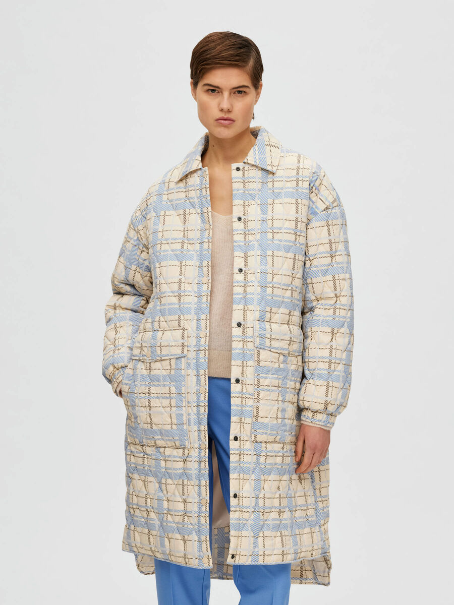 Selected LONG QUILTED JACKET, Sandshell, highres - 16088152_Sandshell_992587_003.jpg