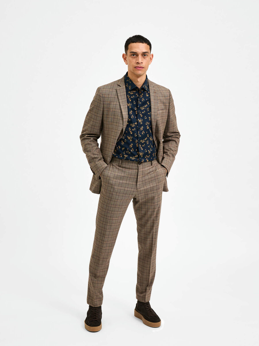 Selected 175 SLIM FIT CHECKED TROUSERS, Brownie, highres - 16085254_Brownie_944102_005.jpg