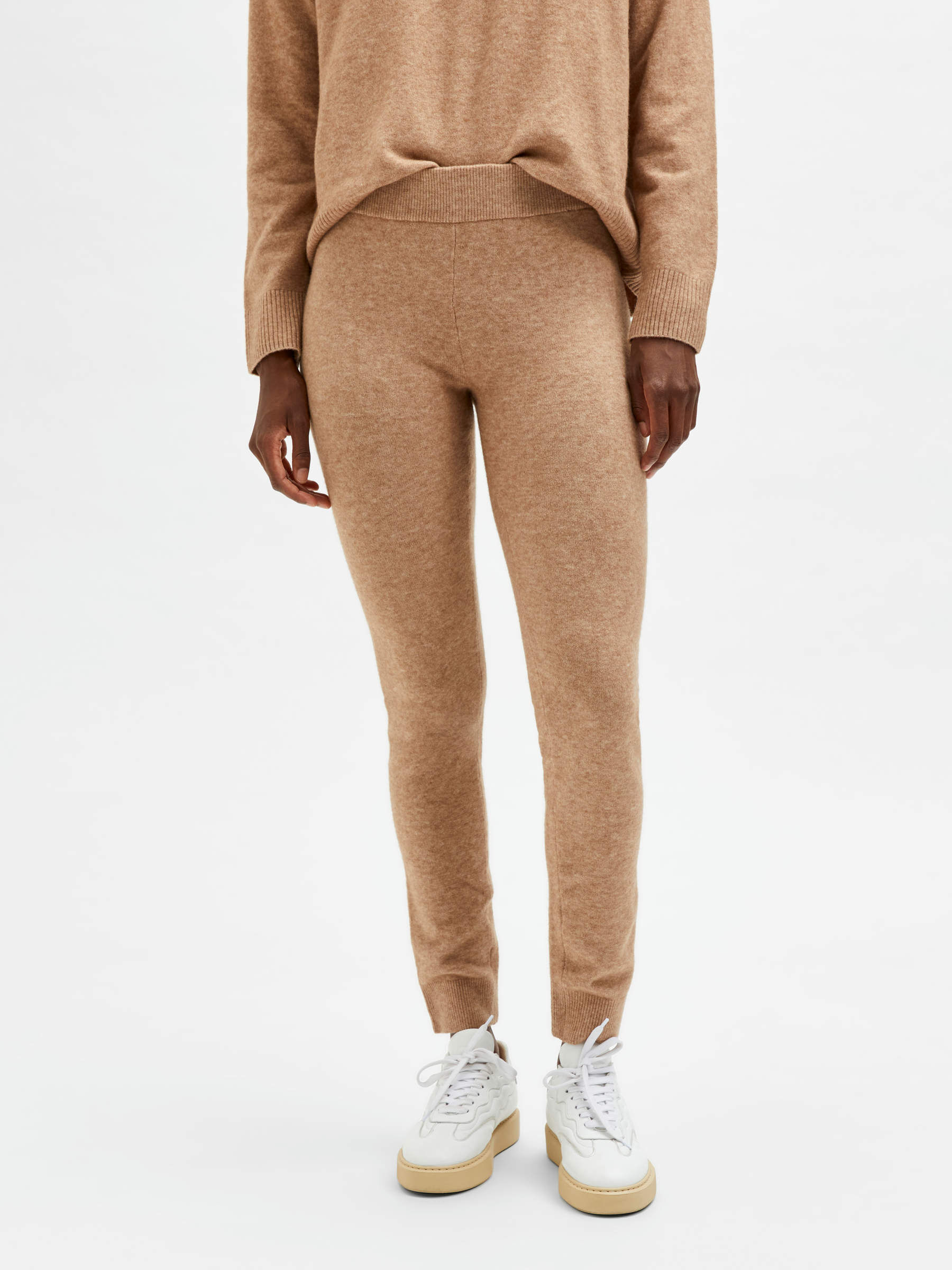 Beige KNIT LEGGINGS | Selected®