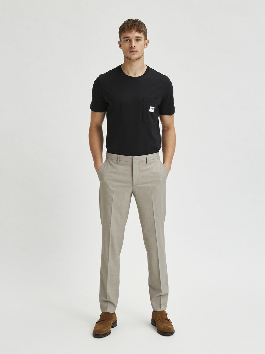 Selected SLIM FIT RECYCLED POLYESTER SUIT TROUSERS, Sand, highres - 16078113_Sand_005.jpg