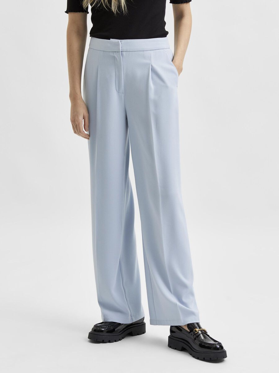 Selected MID WAIST WIDE LEG - BUKSER, Cashmere Blue, highres - 16071485_CashmereBlue_003.jpg