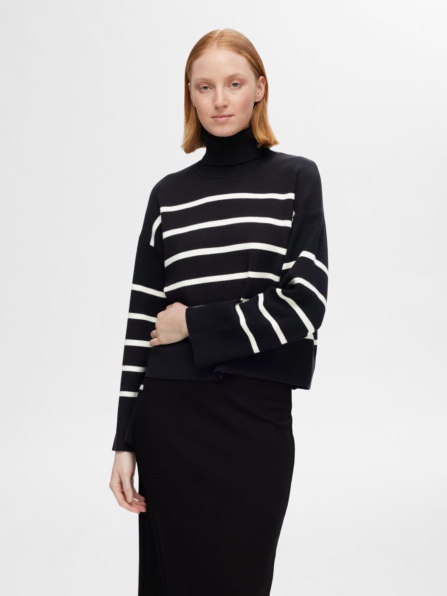 Selected VISCOSE BLEND KNITTED JUMPER, Black, highres - 16094353_Black_1117368_003.jpg