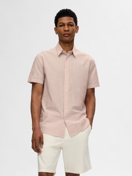 Selected COTTON BLEND SHORT SLEEVED SHIRT, Cameo Rose, highres - 16079053_CameoRose_1089927_003.jpg