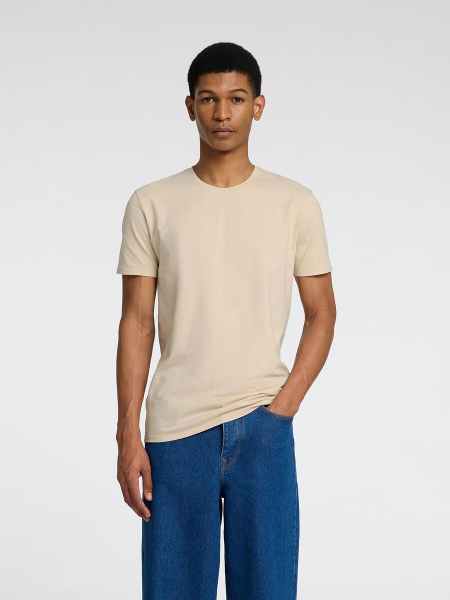Selected 3-PACK KATOEN T-SHIRT, Oatmeal, highres - 16094475_Oatmeal_1166116_003.jpg