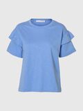 Selected COTTON RUFFLE  T-SHIRT, Cornflower Blue, highres - 16079837_CornflowerBlue_001.jpg