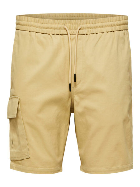 Selected BIO-BAUMWOLLE CARGO SHORTS, Chinchilla, highres - 16081277_Chinchilla_001.jpg