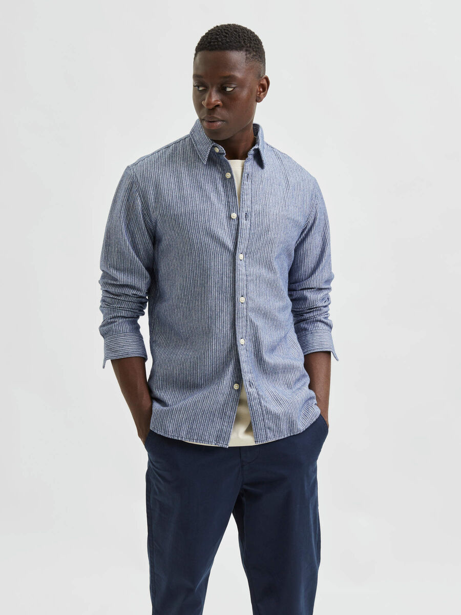 Selected STRIPED SHIRT, Dark Blue, highres - 16082869_DarkBlue_905286_003.jpg