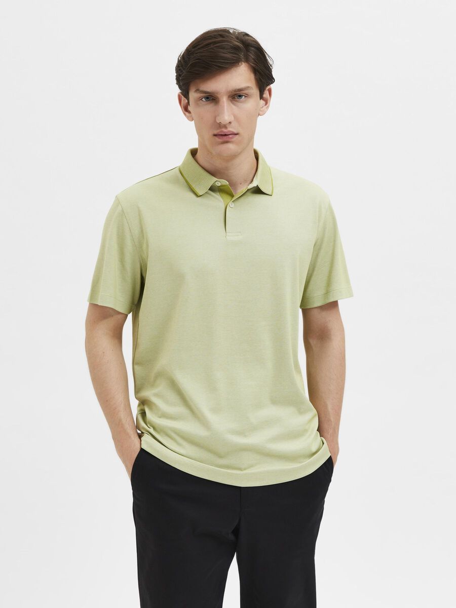 Selected SHORT SLEEVED COOLMAX® POLO SHIRT, Fern, highres - 16082844_Fern_003.jpg