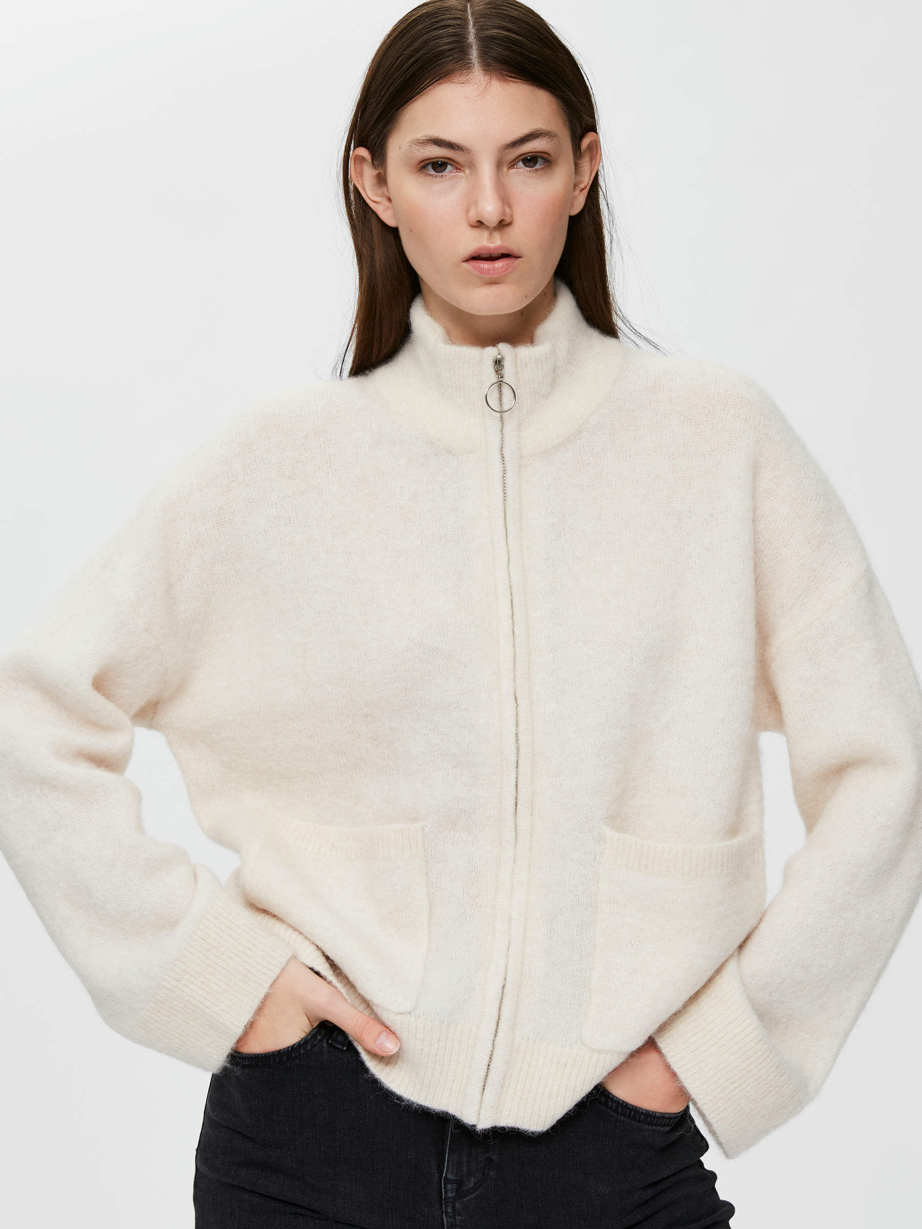 ZIP UP CARDIGAN Beige SELECTED FEMME