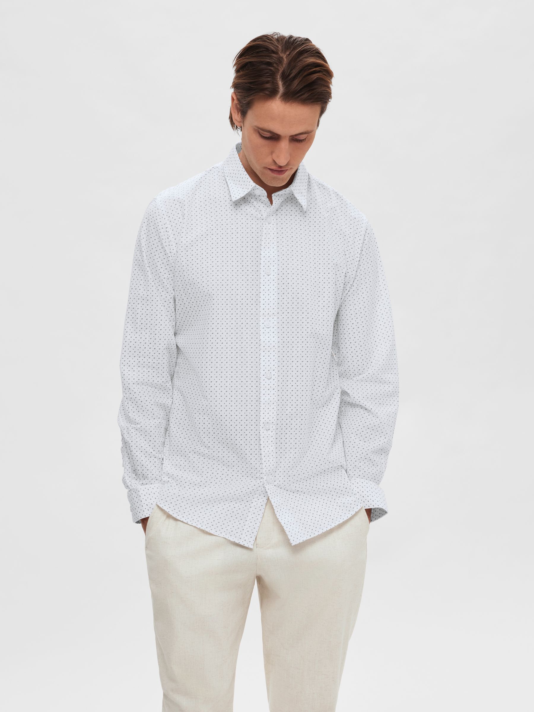 COUPE SLIM CHEMISE Blanc SELECTED HOMME