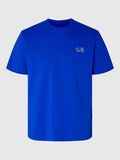 Selected EMBROIDERED T-SHIRT, Nautical Blue, highres - 16092768_NauticalBlue_001.jpg