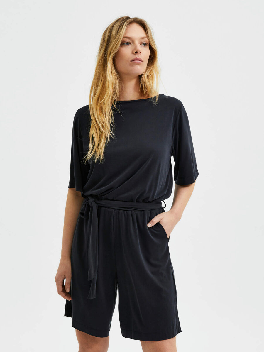 Selected SKÄRPFÖRSEDD PLAYSUIT, Black, highres - 16084545_Black_003.jpg