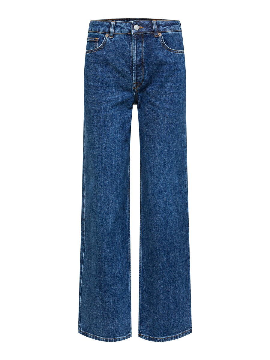 High waist wide fit jeans, Selected