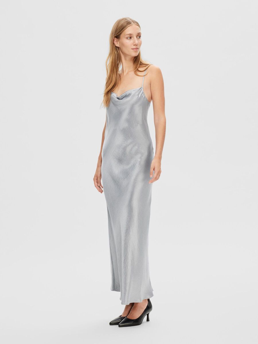 Selected METALLIC SLIP DRESS, Silver, highres - 16091938_Silver_003.jpg