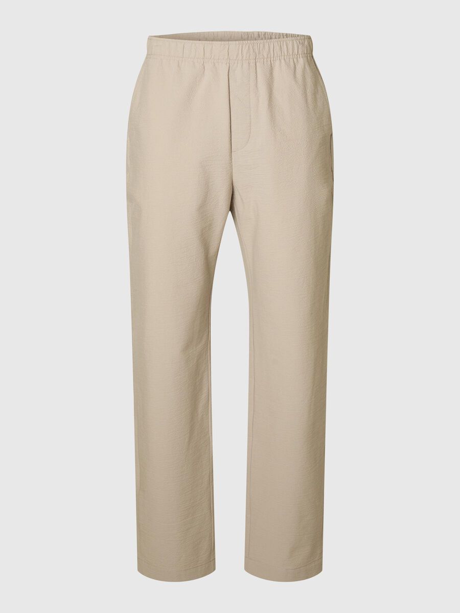Selected 196 COTTON STRAIGHT-LEG TROUSERS, Pure Cashmere, highres - 16096748_PureCashmere_001.jpg