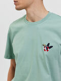 Selected EMBROIDERED T-SHIRT, Granite Green, highres - 16087524_GraniteGreen_006.jpg