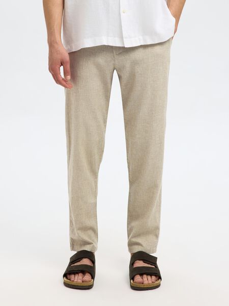Selected SLIM TAPERED LINEN BLEND TROUSERS, Vetiver, highres - 16087636_Vetiver_983084_003.jpg