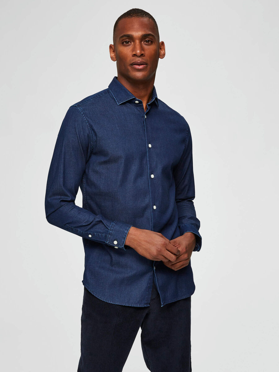 Selected COUPE DROITE - CHEMISE EN JEAN, Medium Blue Denim, highres - 16068974_MediumBlueDenim_003.jpg