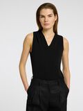 Selected SLEEVELESS V-NECK TOP, Black, highres - 16096372_Black_008.jpg