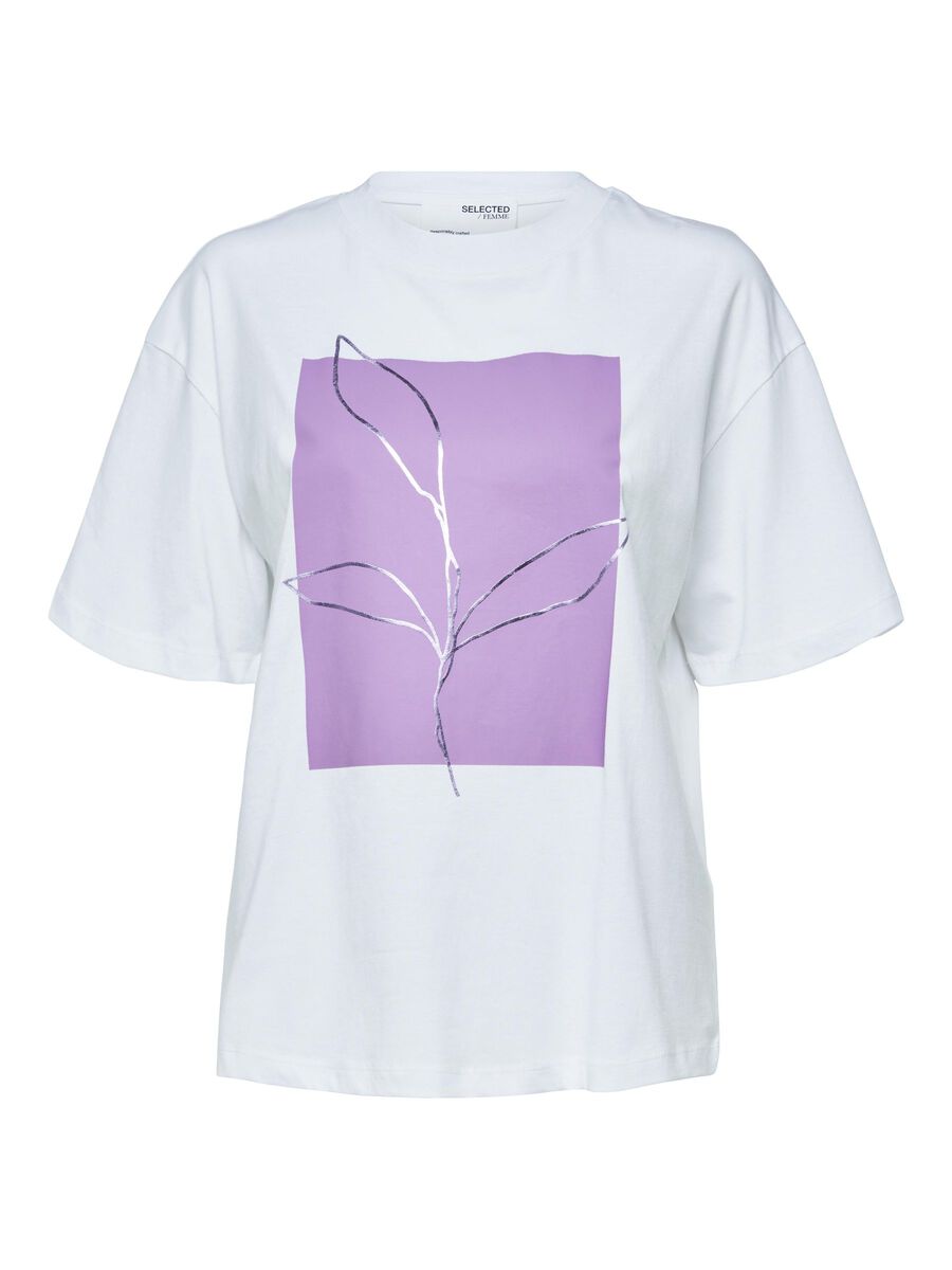 Selected BEDRUCKTES T-SHIRT, Bright White, highres - 16084970_BrightWhite_001.jpg