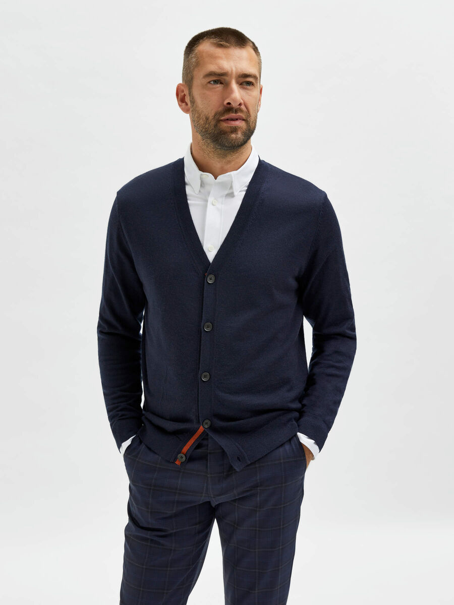 Selected LANGE ÆRMER STRIKKET CARDIGAN, Sky Captain, highres - 16082059_SkyCaptain_892618_003.jpg