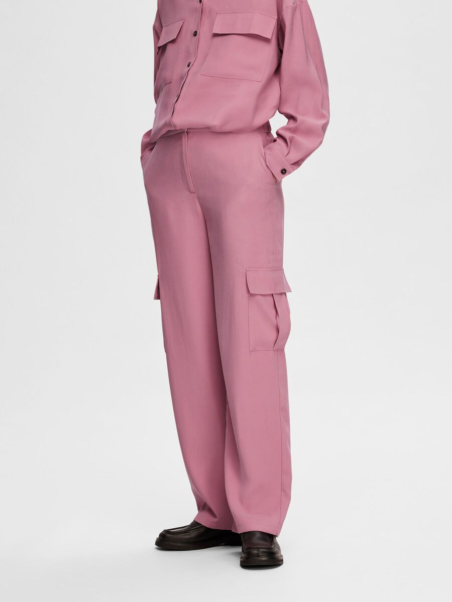 Selected HIGH-WAISTED CARGO TROUSERS, Foxglove, highres - 16092830_Foxglove_003.jpg