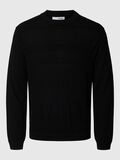 Selected 100% MERINOWOLL PULLOVER MIT RUNDHALSAUSSCHNITT, Black, highres - 16097826_Black_001.jpg