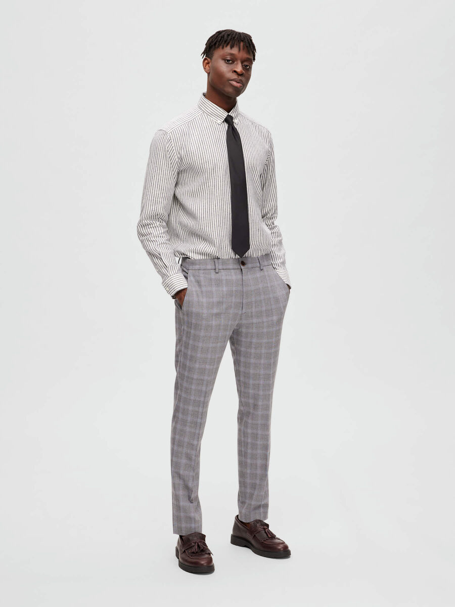 Selected CHECKED TROUSERS, Grey, highres - 16088492_Grey_1002669_005.jpg