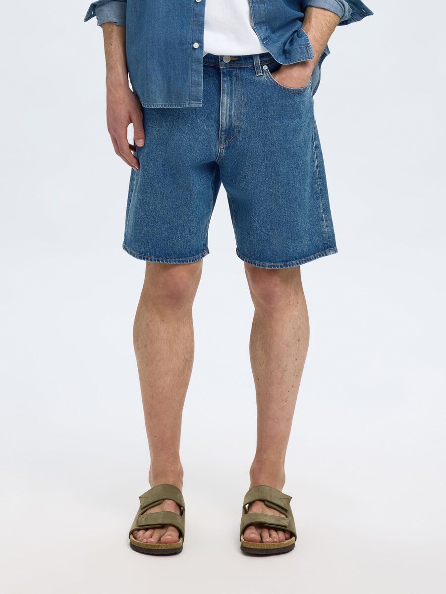 Selected MID WASH DENIM SHORTS, Medium Blue Denim, highres - 16098699_MediumBlueDenim_003.jpg