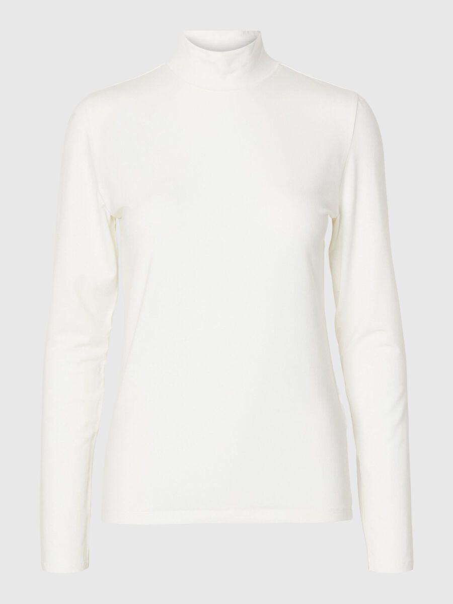 Selected BASIC HIGH NECK LONG SLEEVED TOP, Snow White, highres - 16094345_SnowWhite_001.jpg