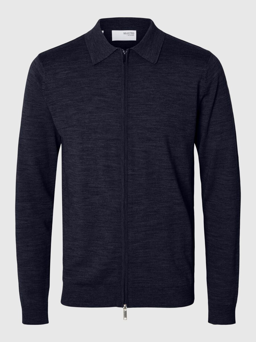 Selected LAINE MÉLANGÉE GILET À FERMETURE ÉCLAIR, Dark Sapphire, highres - 16097977_DarkSapphire_001.jpg