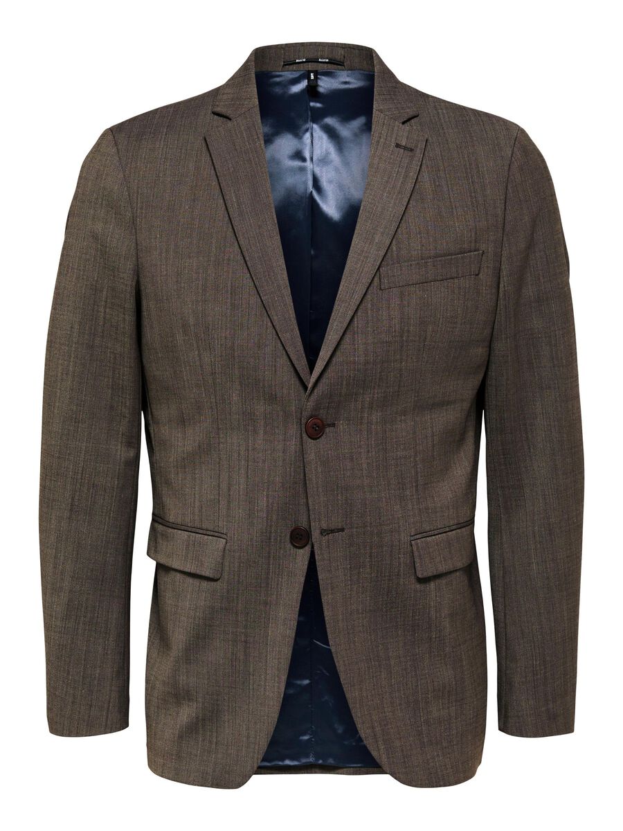 Selected CORTE SLIM EN MEZCLA DE LANA BLAZER, Camel, highres - 16085257_Camel_001.jpg