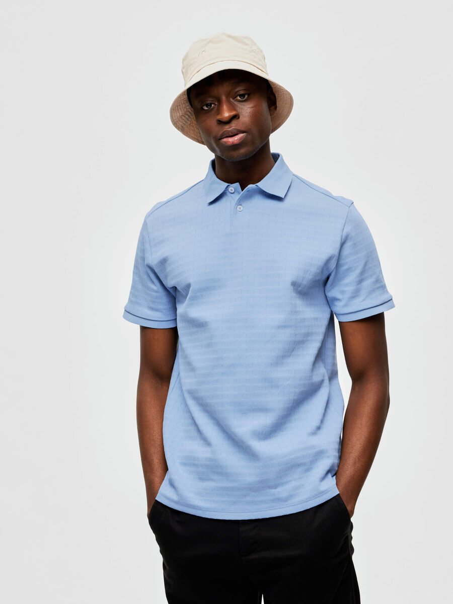Selected TEXTURED POLO SHIRT, Bel Air Blue, highres - 16088575_BelAirBlue_008.jpg
