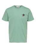 Selected BESTICKTES T-SHIRT, Granite Green, highres - 16087524_GraniteGreen_001.jpg