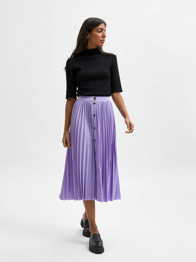 PLISSE PLEATED MIDI SKIRT | Purple | SELECTED FEMME®