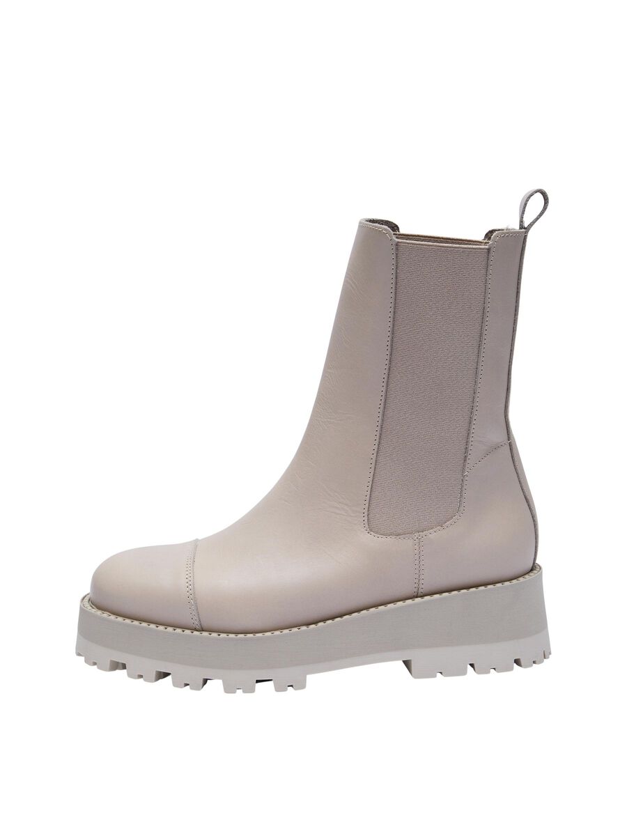 Selected LEER CHELSEA BOOTS, Beige, highres - 16087757_Beige_001.jpg