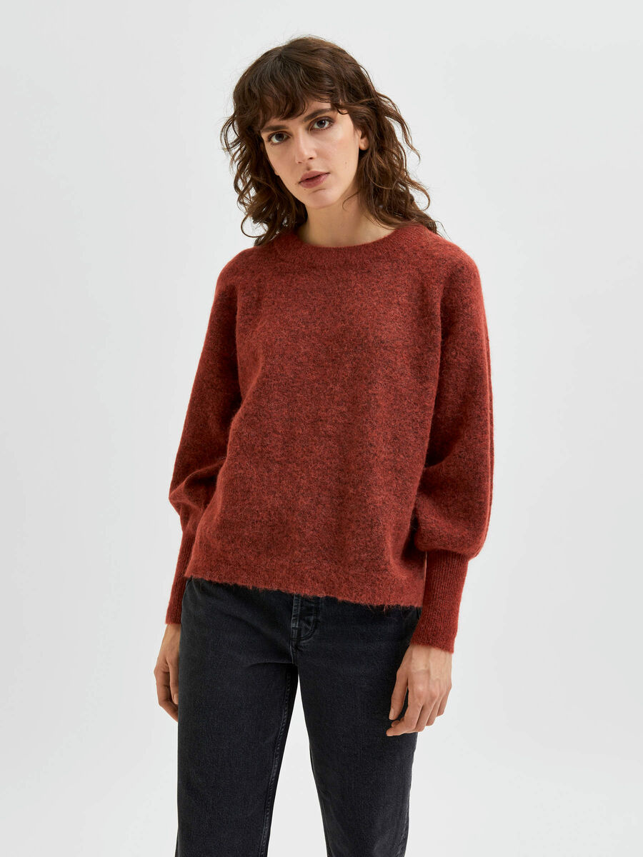 Selected BALLOON SLEEVE - PULLOVER, Chili Oil, highres - 16076509_ChiliOil_856256_003.jpg