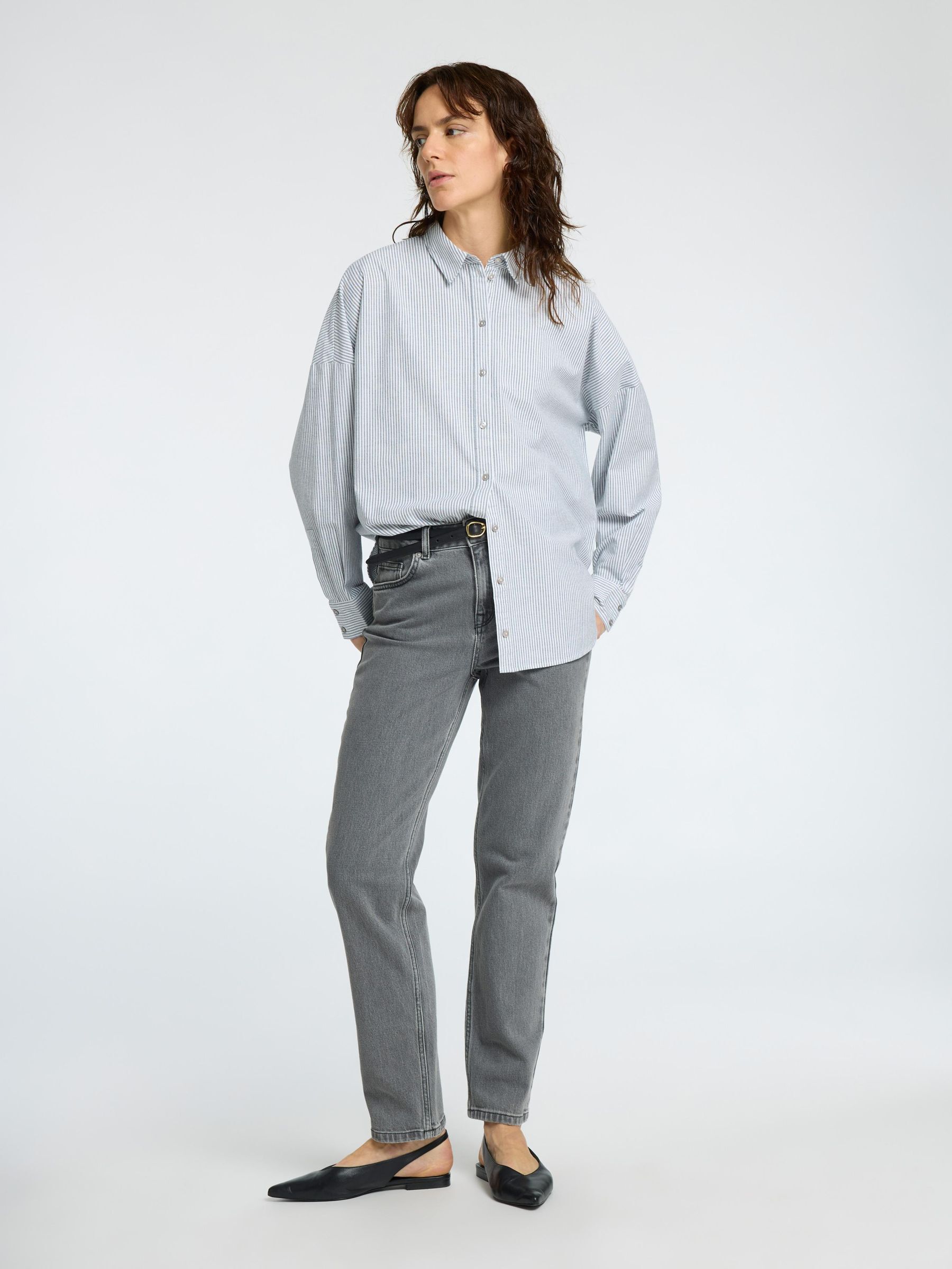 GREY STRAIGHT FIT JEANS | Grey | SELECTED FEMME®