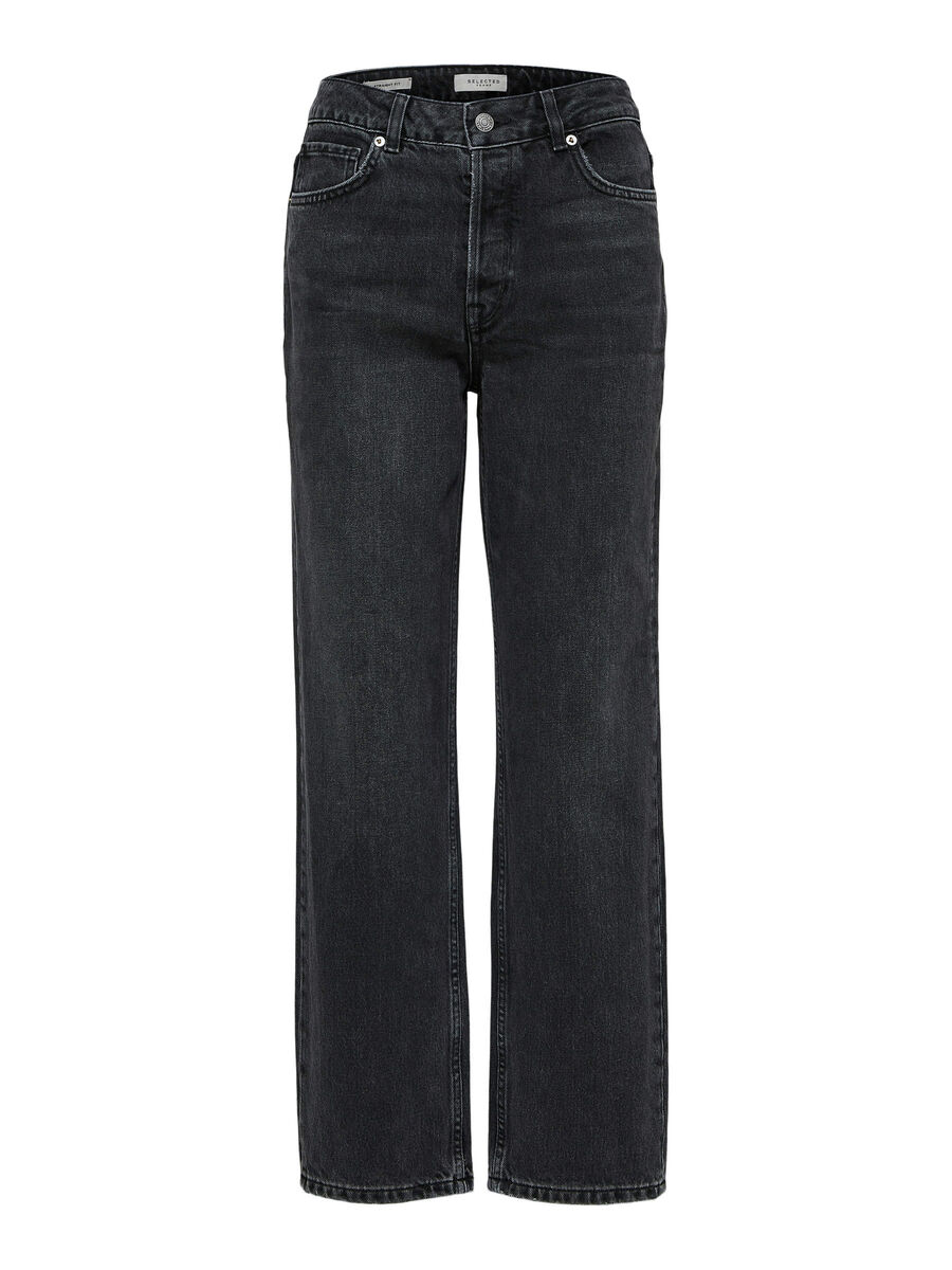 High waist - straight fit jeans, Selected
