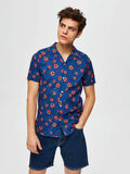 Selected CON CUELLO DE ESTILO CUBANO - CAMISA DE MANGA CORTA, Estate Blue, highres - 16073545_EstateBlue_781860_003.jpg