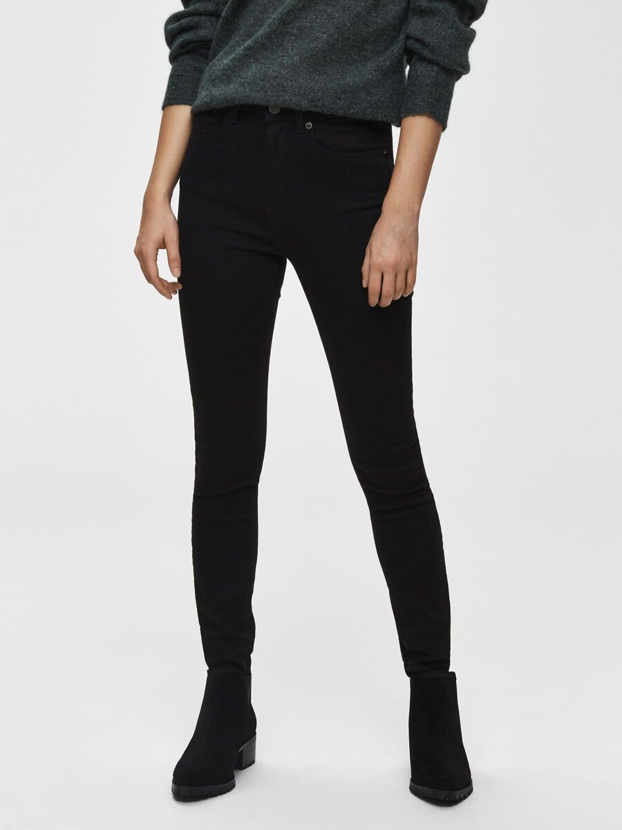 Selected HIGH WAIST - JEAN SKINNY, Black Denim, highres - 16064390_BlackDenim_003.jpg