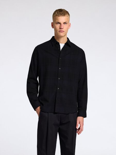 Selected LANGE ERMER FLANELLSKJORTE, Black, highres - 16095733_Black_1155533_003.jpg
