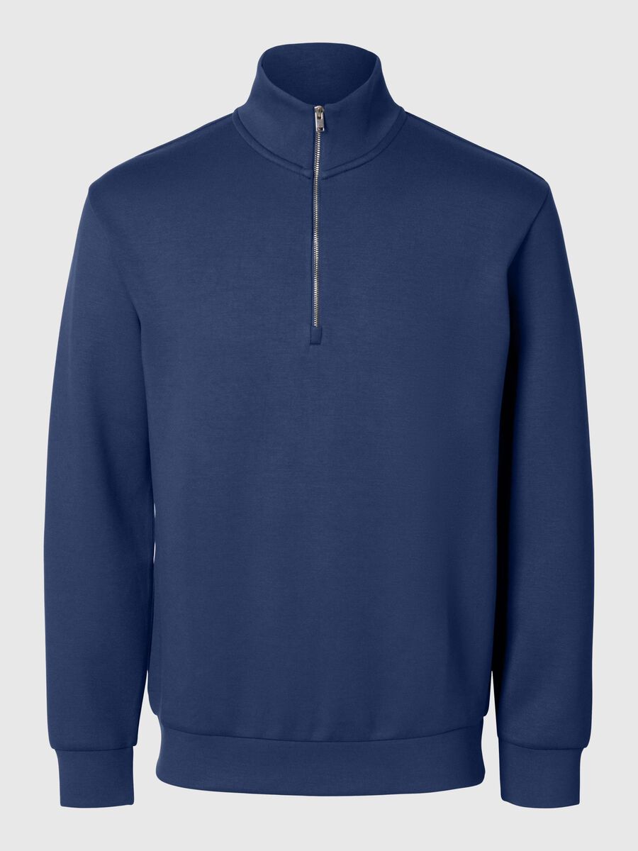 Selected VISKOSEBLANDING HALV GLIDELÅS SWEATSHIRT, Oceana, highres - 16094477_Oceana_001.jpg