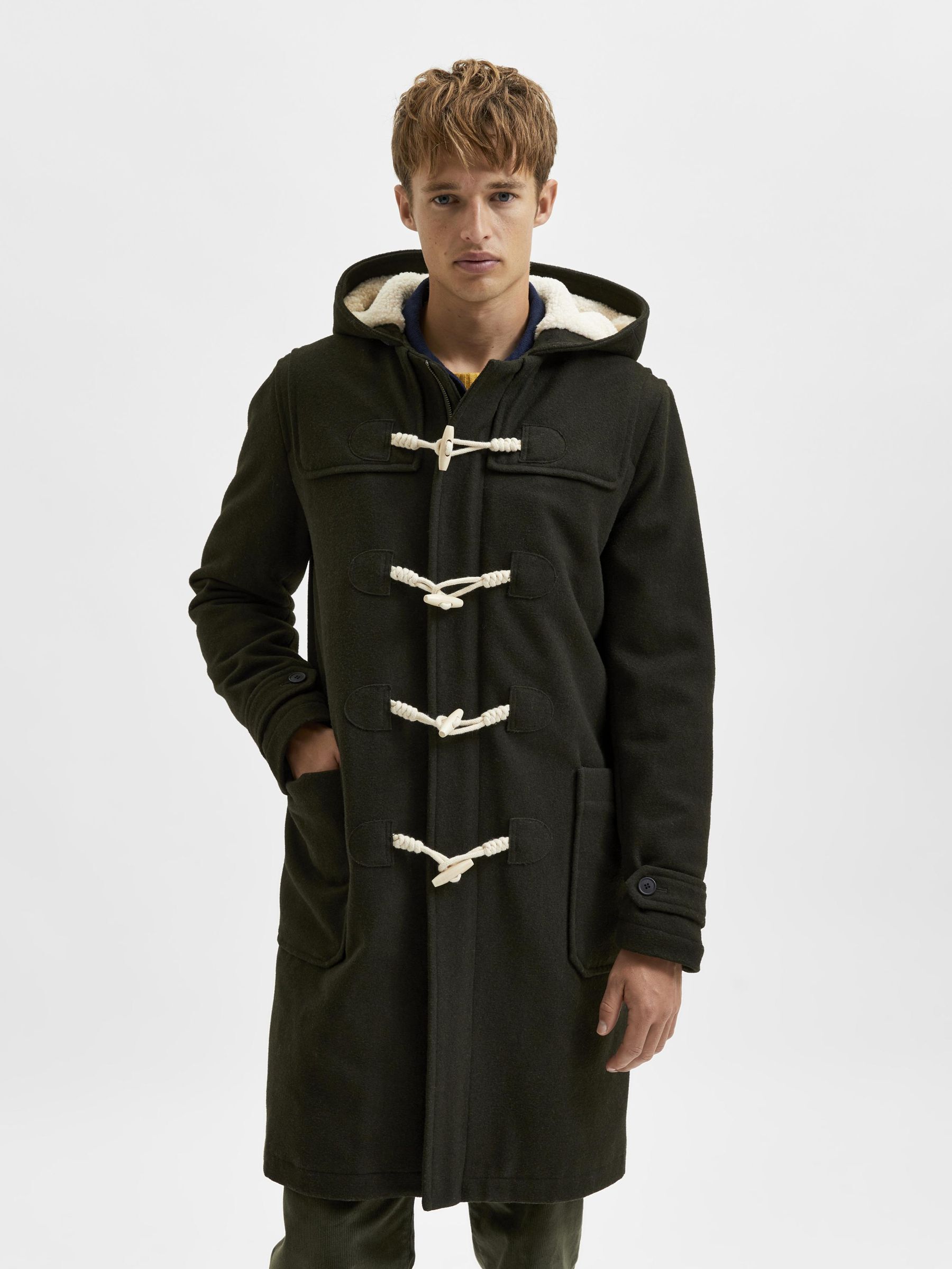 Olive green duffle coat Clearance