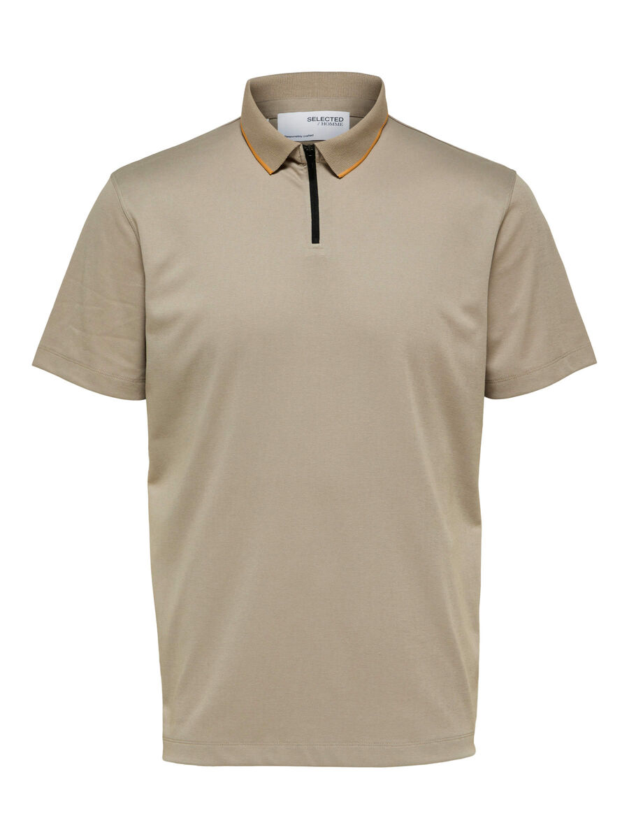 Selected ZIP POLO SHIRT, Pure Cashmere, highres - 16086029_PureCashmere_001.jpg