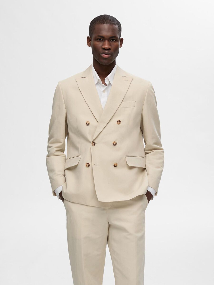 Selected DOUBLE BOUTONNAGE BLAZER, Sand, highres - 16095462_Sand_003.jpg