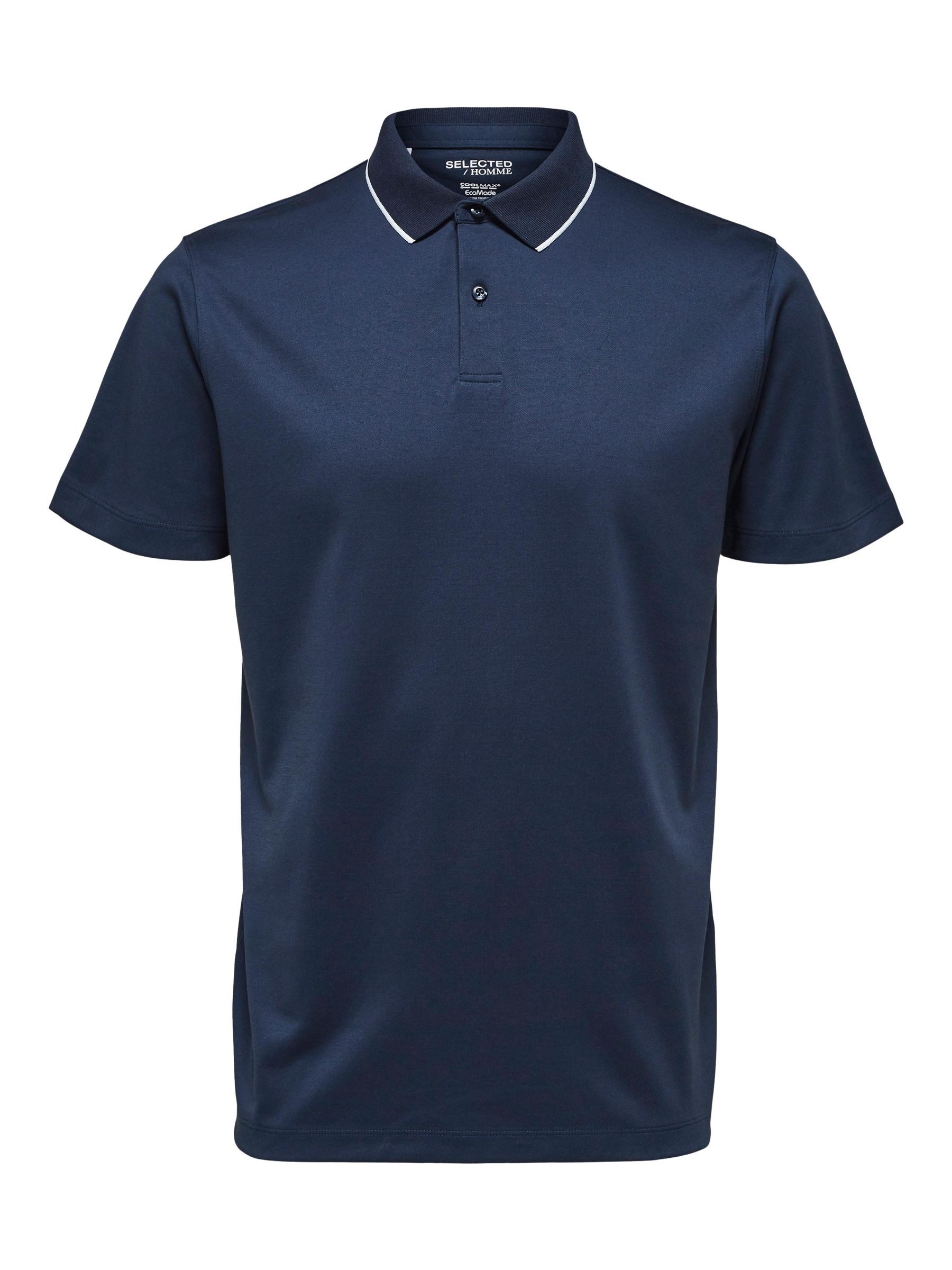 SHORT SLEEVED COOLMAX POLO SHIRT Blue SELECTED HOMME