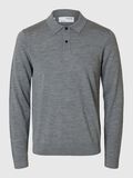 Selected 100% MERINO WOOL POLO SHIRT, Medium Grey Melange, highres - 16094654_MediumGreyMelange_001.jpg